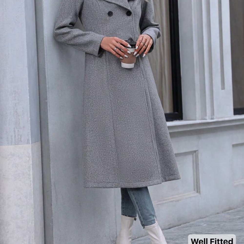 SHEIN Gray Trench Coat
